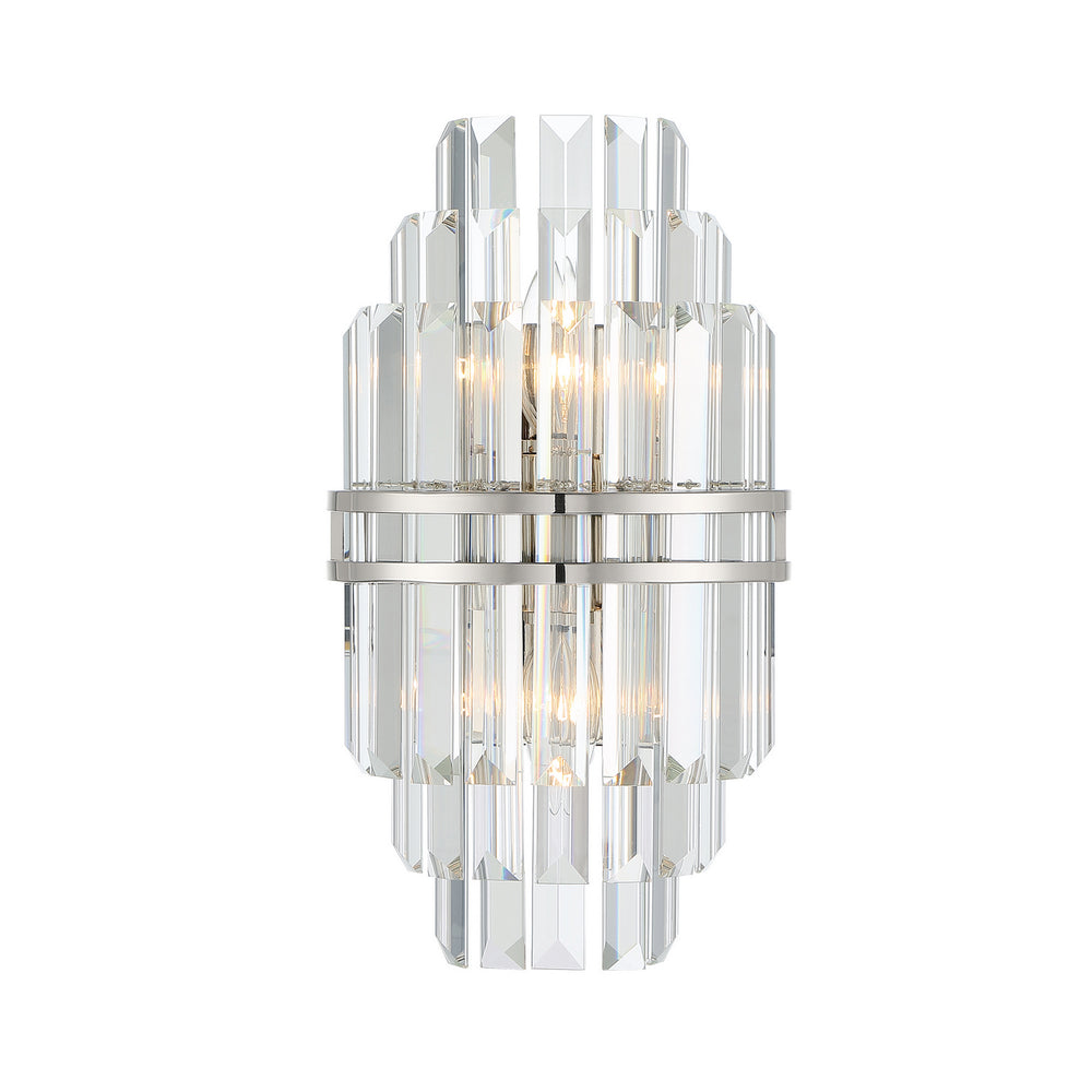 Crystorama - Two Light Wall Sconce - Hayes - Polished Nickel- Union Lighting Luminaires Decor