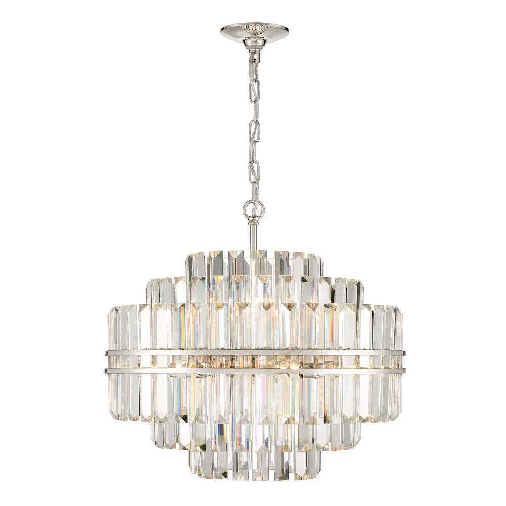 Crystorama - 12 Light Chandelier - Hayes - Polished Nickel- Union Lighting Luminaires Decor