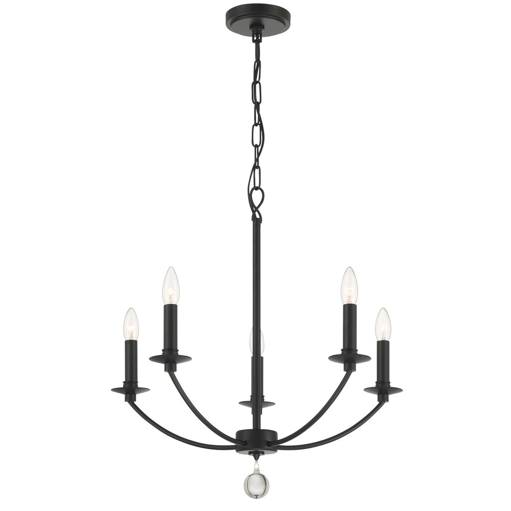 Crystorama - Five Light Chandelier - Mila - Black- Union Lighting Luminaires Decor