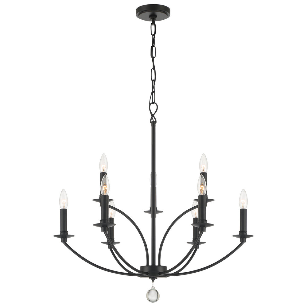 Crystorama - Nine Light Chandelier - Mila - Black- Union Lighting Luminaires Decor