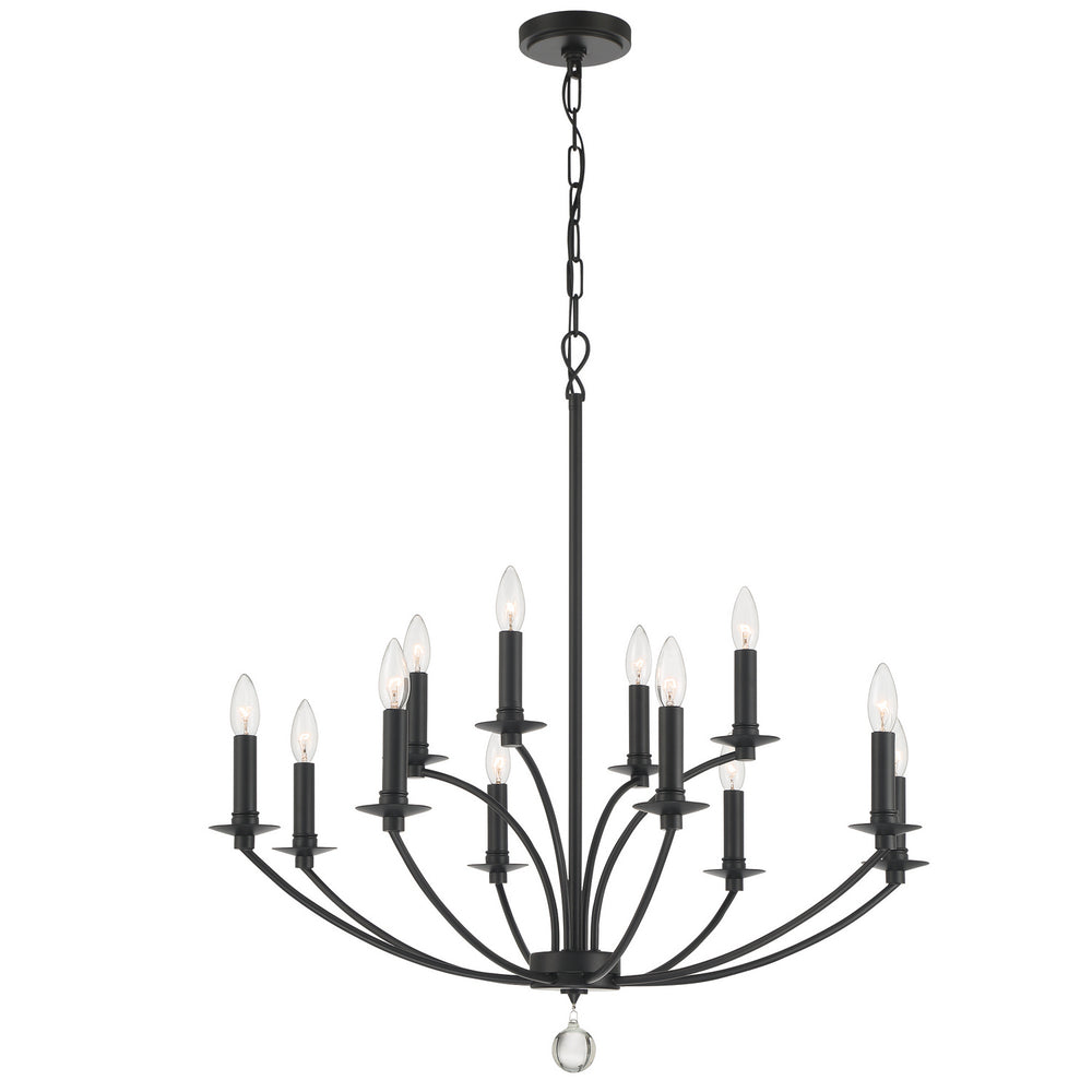 Crystorama - 12 Light Chandelier - Mila - Black- Union Lighting Luminaires Decor