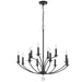 Crystorama - 12 Light Chandelier - Mila - Black- Union Lighting Luminaires Decor