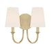 Crystorama - Two Light Wall Sconce - Payton - Vibrant Gold- Union Lighting Luminaires Decor