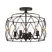 Crystorama - Four Light Semi Flush Mount - Zucca - English Bronze + Antique Gold- Union Lighting Luminaires Decor