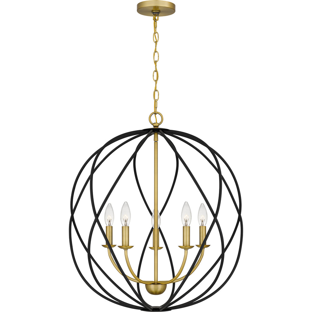 Quoizel - Five Light Pendant - Bryn - Aged Brass- Union Lighting Luminaires Decor