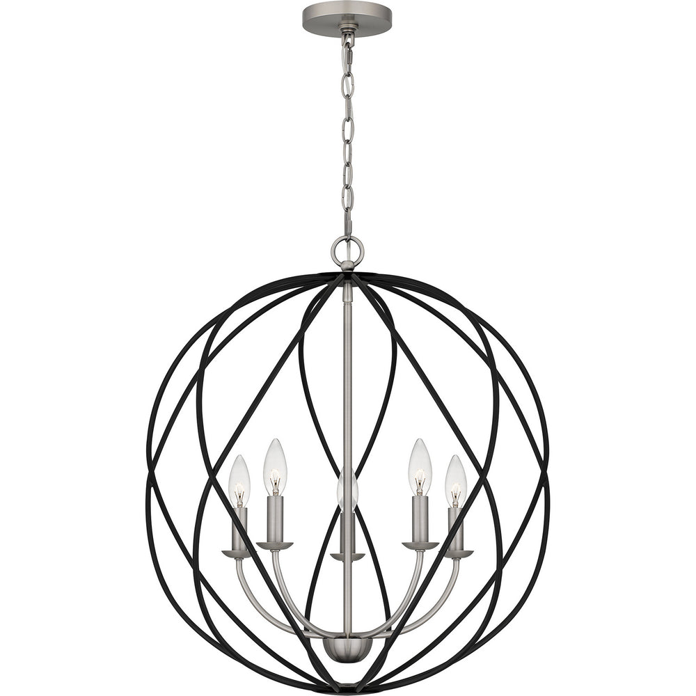 Quoizel - Five Light Pendant - Bryn - Antique Nickel- Union Lighting Luminaires Decor