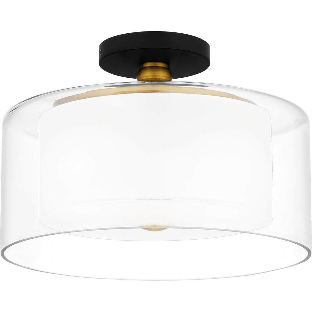 Quoizel - Two Light Semi Flush Mount - Rowland - Matte Black- Union Lighting Luminaires Decor