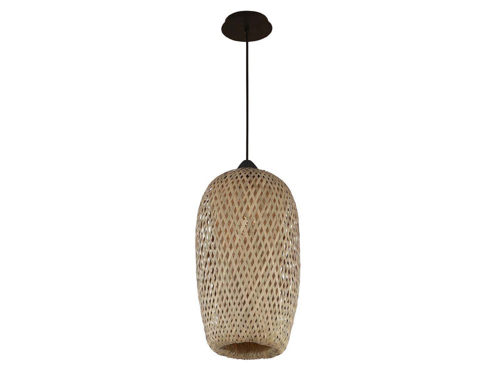 Avenue Lighting - One Light Pendant - Tulum - Bamboo Wicker And Black- Union Lighting Luminaires Decor