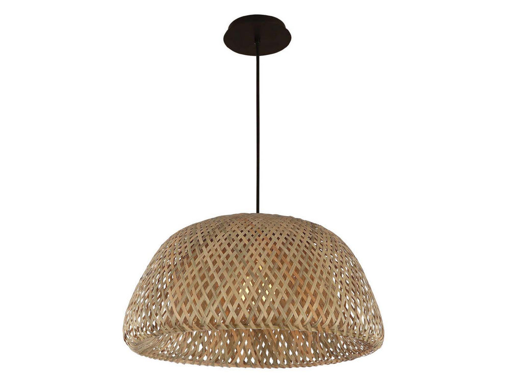 Avenue Lighting - One Light Pendant - Tulum - Bamboo Wicker And Black- Union Lighting Luminaires Decor