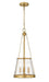 Z-Lite Canada - Three Light Pendant - Prescott - Rubbed Brass- Union Lighting Luminaires Decor