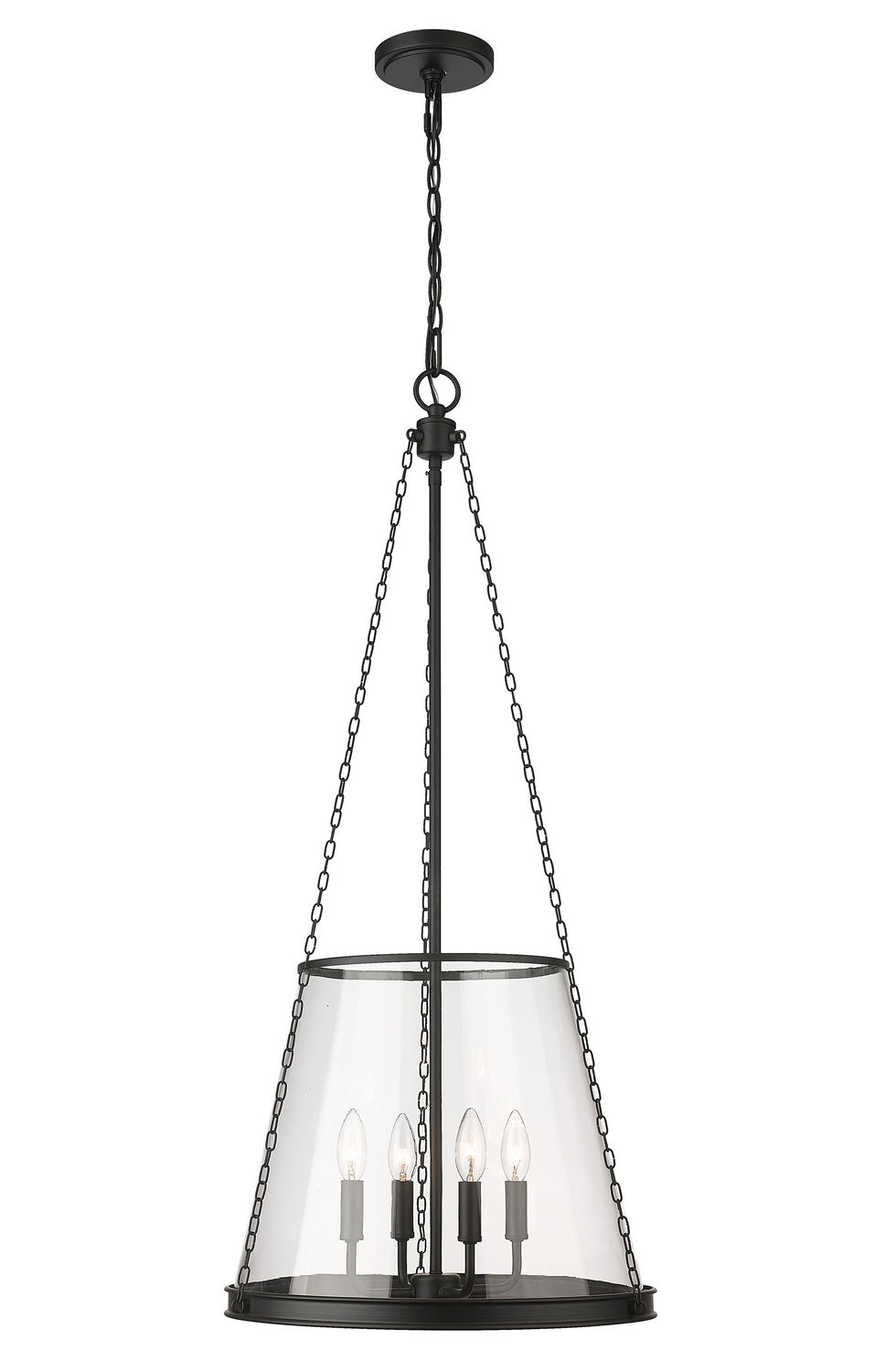 Z-Lite Canada - Four Light Pendant - Prescott - Matte Black- Union Lighting Luminaires Decor