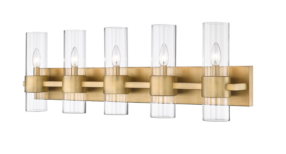 Z-Lite Canada - Five Light Vanity - Lawson - Rubbed Brass- Union Lighting Luminaires Decor