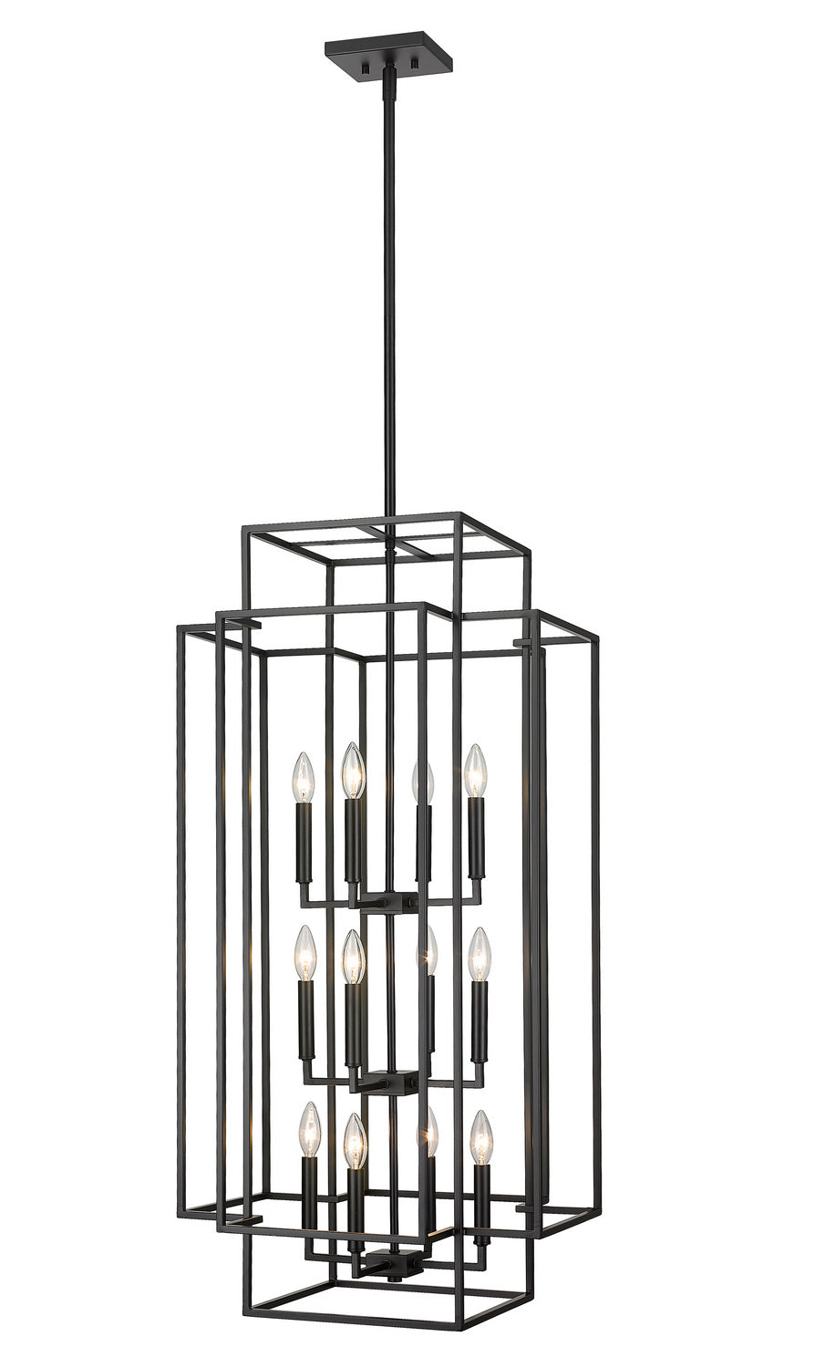 Z-Lite Canada - 12 Light Pendant - Titania - Matte Black- Union Lighting Luminaires Decor