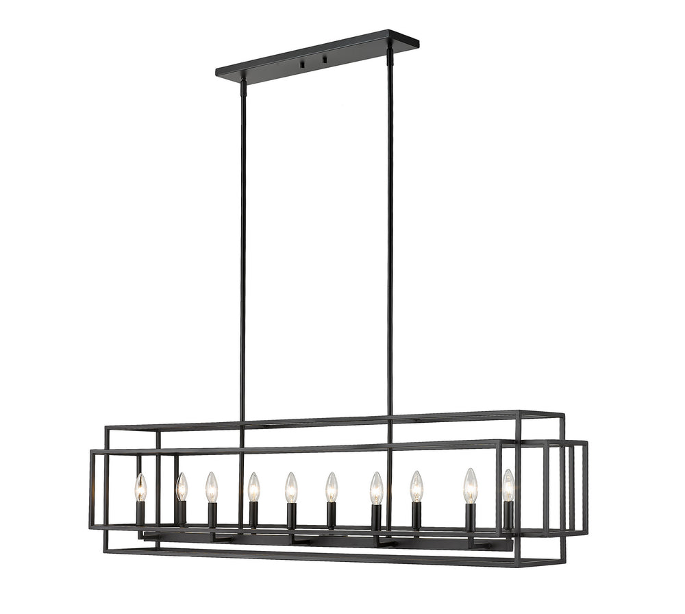 Z-Lite Canada - Ten Light Island Pendant - Titania - Matte Black- Union Lighting Luminaires Decor