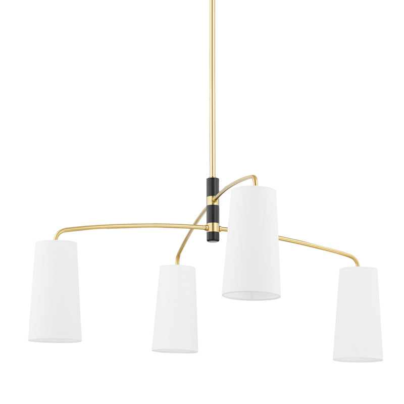 Mitzi Canada - Four Light Chandelier - Evelyn - Aged Brass/Soft Black- Union Lighting Luminaires Decor