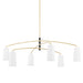Mitzi Canada - Six Light Chandelier - Evelyn - Aged Brass/Soft Black- Union Lighting Luminaires Decor