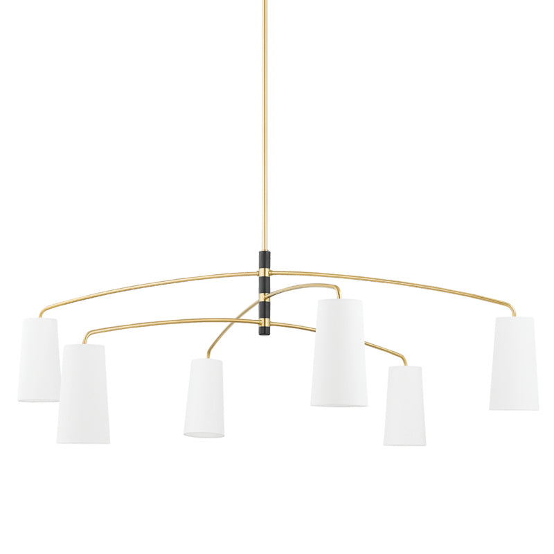 Mitzi Canada - Six Light Chandelier - Evelyn - Aged Brass/Soft Black- Union Lighting Luminaires Decor