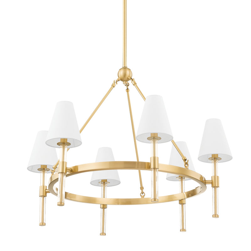 Mitzi Canada - Six Light Chandelier - Janelle - Aged Brass- Union Lighting Luminaires Decor