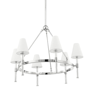 Mitzi Canada - Six Light Chandelier - Janelle - Polished Nickel- Union Lighting Luminaires Decor
