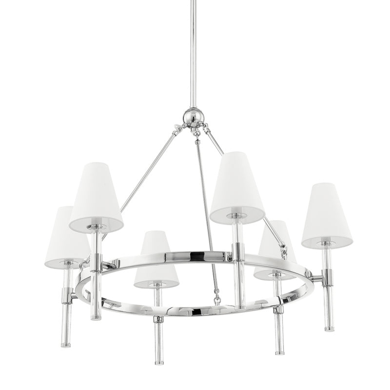 Mitzi Canada - Six Light Chandelier - Janelle - Polished Nickel- Union Lighting Luminaires Decor
