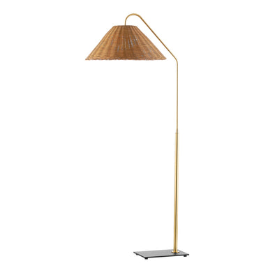 Mitzi - One Light Floor Lamp - Lauren - Aged Brass/Textured Black- Union Lighting Luminaires Decor
