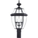Quoizel - Three Light Outdoor Post Lantern - Newbury - Mystic Black- Union Lighting Luminaires Decor
