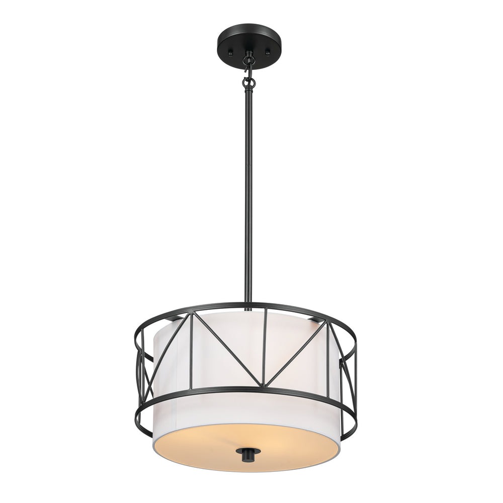 Kichler Canada - Three Light Pendant/Semi Flush - Birkleigh - Black- Union Lighting Luminaires Decor