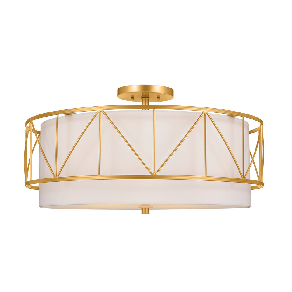 Kichler Canada - Four Light Semi Flush Mount - Birkleigh - Classic Gold- Union Lighting Luminaires Decor