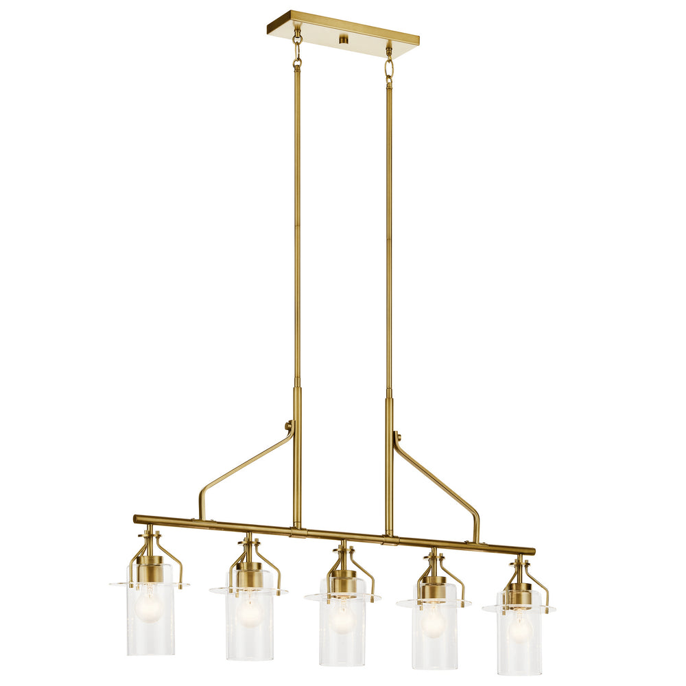 Kichler Canada - Five Light Linear Chandelier - Everett - Brushed Brass- Union Lighting Luminaires Decor