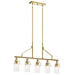 Kichler Canada - Five Light Linear Chandelier - Everett - Brushed Brass- Union Lighting Luminaires Decor