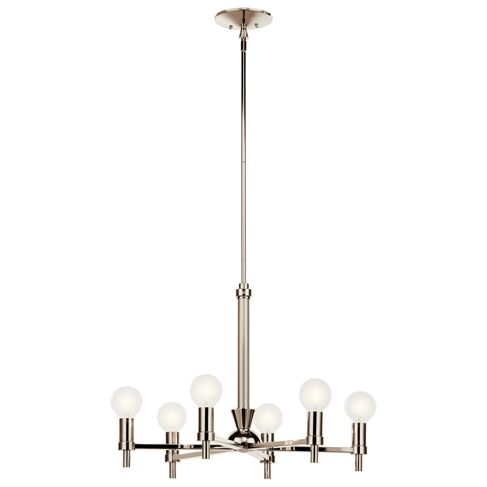 Kichler Canada - Six Light Chandelier - Torvee - Nickel Textured- Union Lighting Luminaires Decor