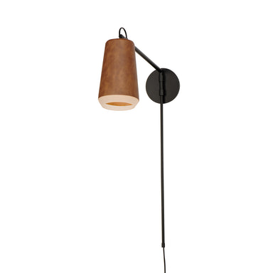 Maxim - LED Wall Sconce - Scout - Weathered Wood / Tan Leather- Union Lighting Luminaires Decor