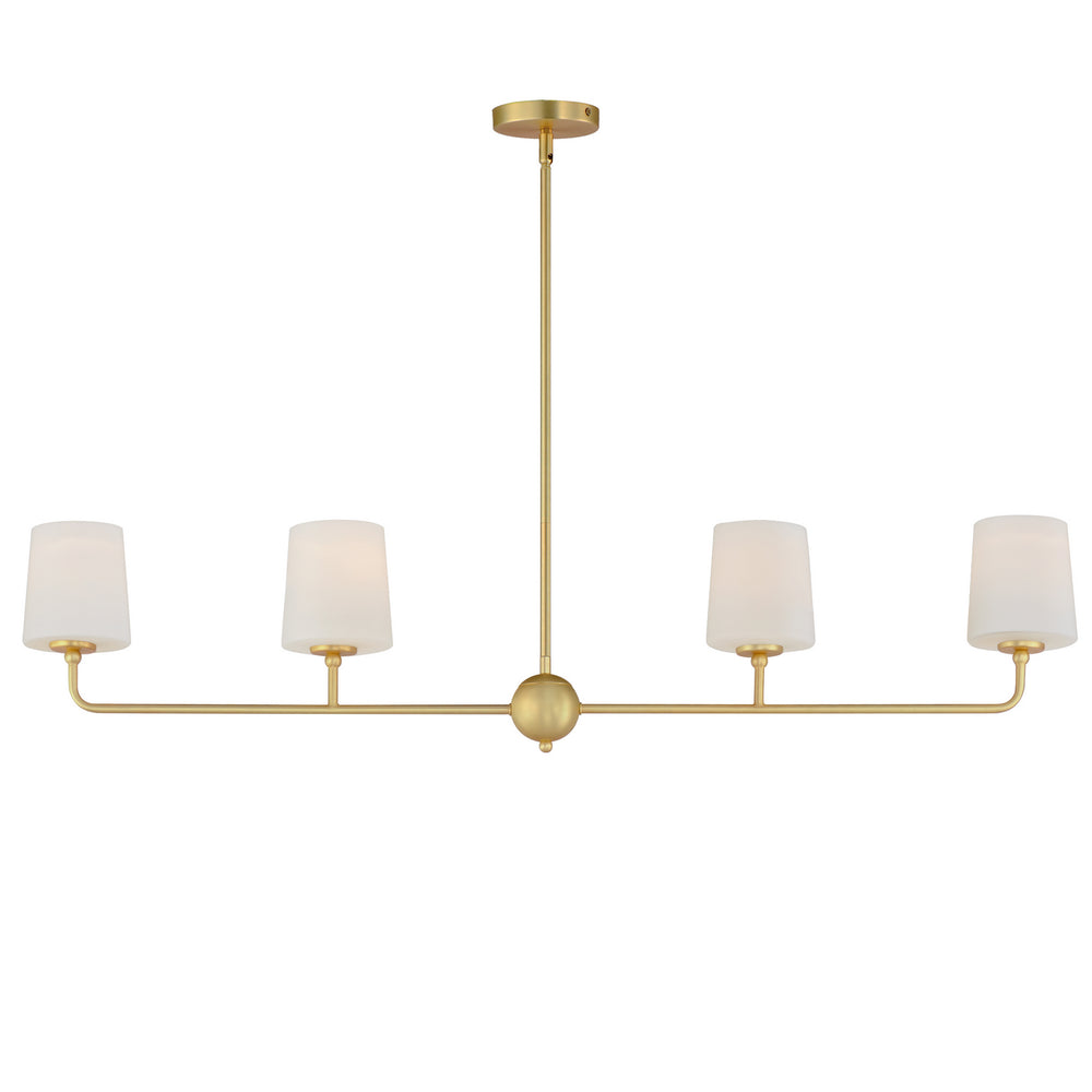 Maxim - Four Light Linear Chandelier - Bristol - Satin Brass- Union Lighting Luminaires Decor