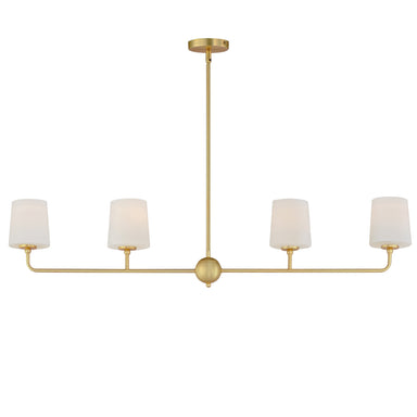 Maxim - Four Light Linear Chandelier - Bristol - Satin Brass- Union Lighting Luminaires Decor