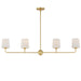 Maxim - Four Light Linear Chandelier - Bristol - Satin Brass- Union Lighting Luminaires Decor