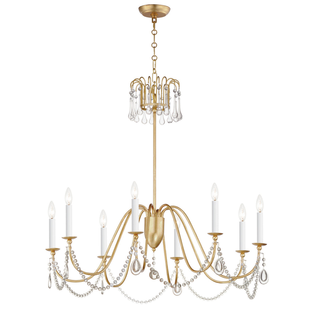 Maxim - Eight Light Chandelier - Plumette - Gold Leaf- Union Lighting Luminaires Decor