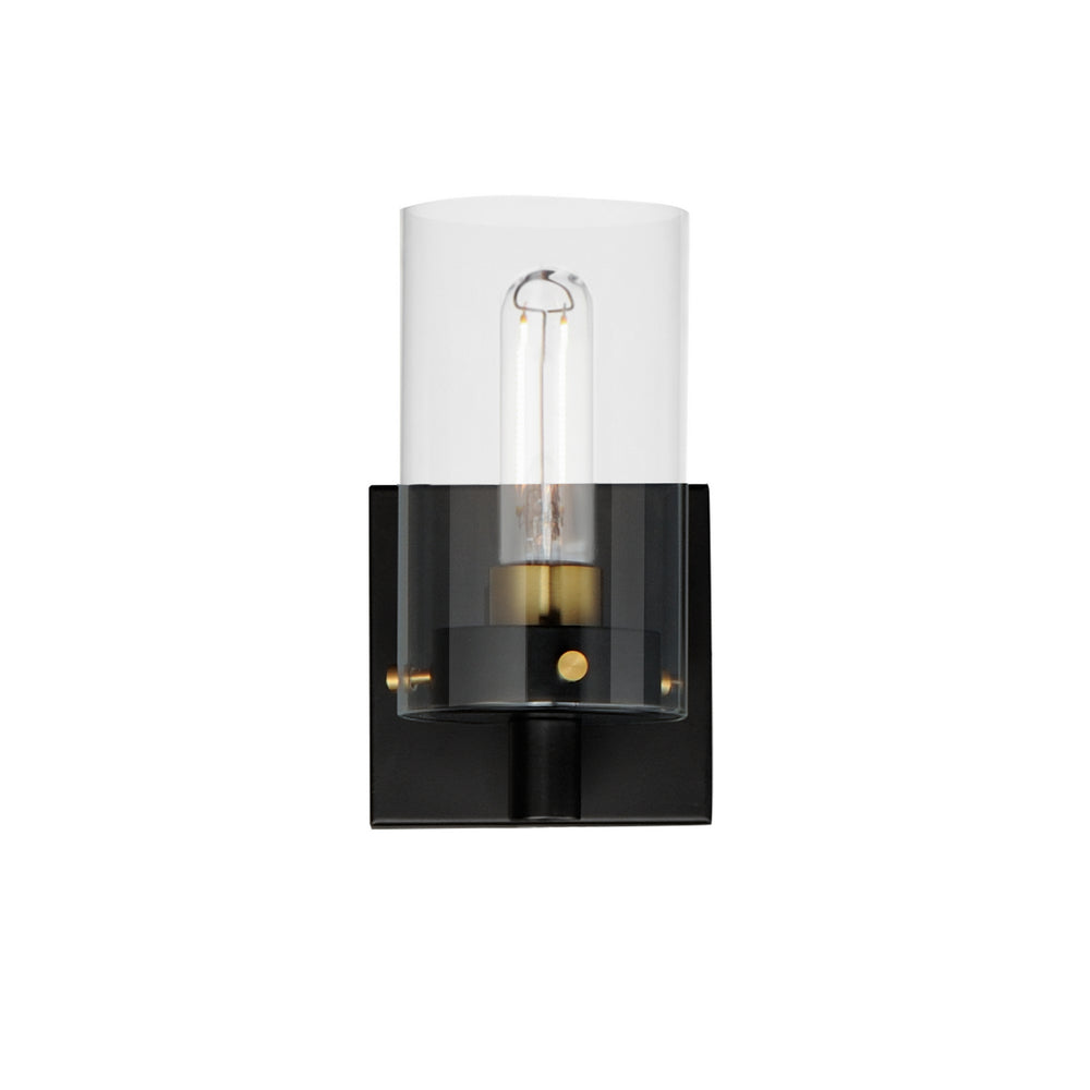 Maxim - One Light Wall Sconce - Pinn - Black / Satin Brass- Union Lighting Luminaires Decor