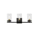 Maxim - Three Light Bath Vanity - Pinn - Black / Satin Brass- Union Lighting Luminaires Decor