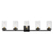 Maxim - Five Light Bath Vanity - Pinn - Black / Satin Brass- Union Lighting Luminaires Decor