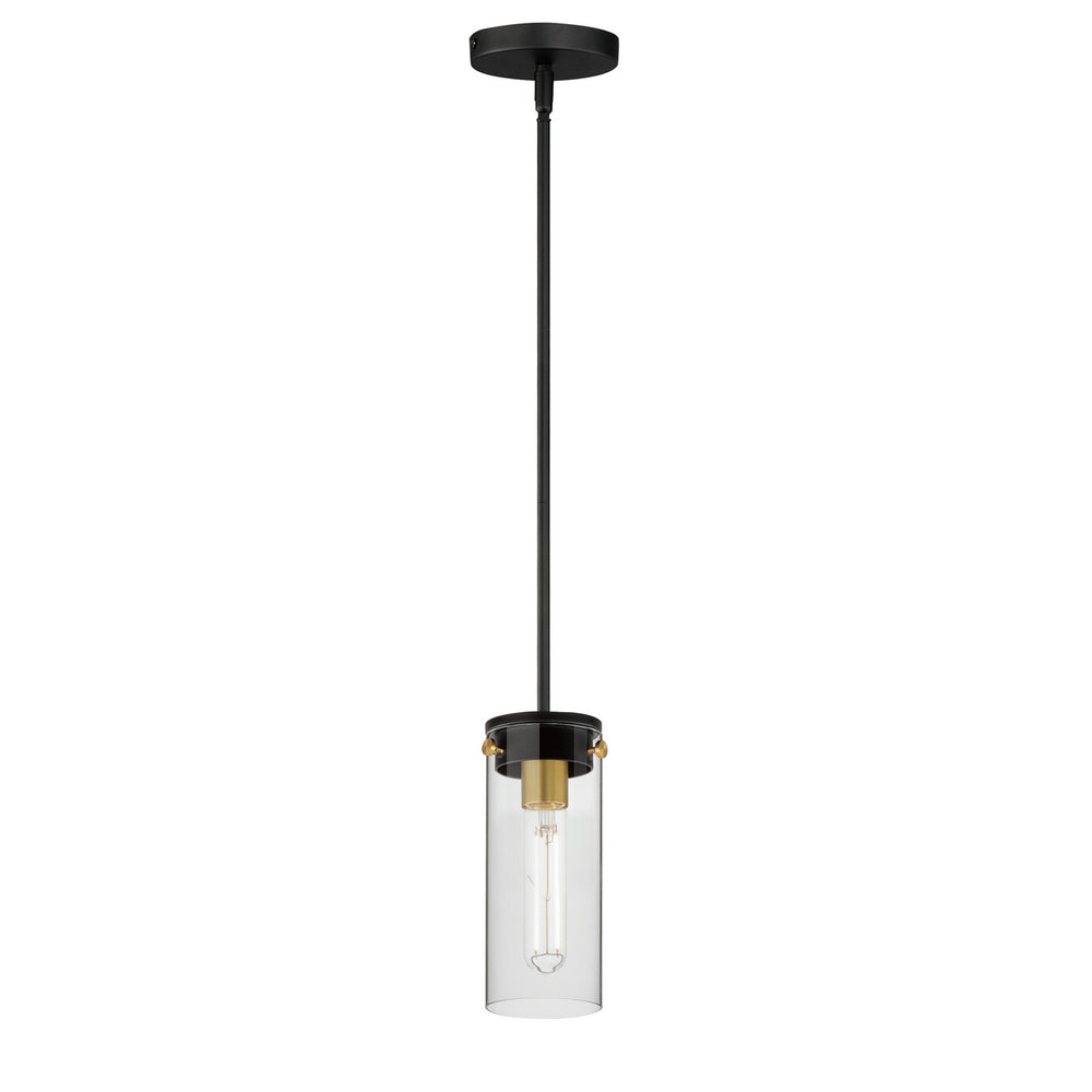 Maxim - One Light Mini Pendant - Pinn - Black / Satin Brass- Union Lighting Luminaires Decor