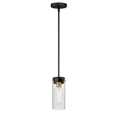 Maxim - One Light Mini Pendant - Pinn - Black / Satin Brass- Union Lighting Luminaires Decor