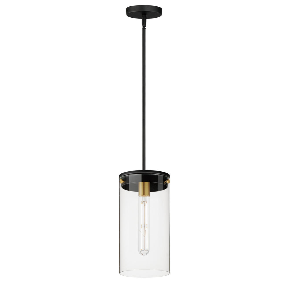 Maxim - One Light Pendant - Pinn - Black / Satin Brass- Union Lighting Luminaires Decor