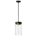 Maxim - One Light Pendant - Pinn - Black / Satin Brass- Union Lighting Luminaires Decor