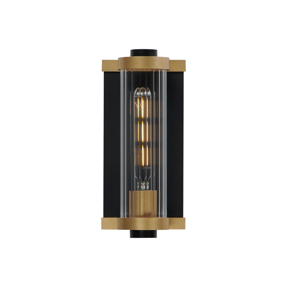 Maxim - One Light Outdoor Wall Sconce - Opulent - Black / Antique Brass- Union Lighting Luminaires Decor