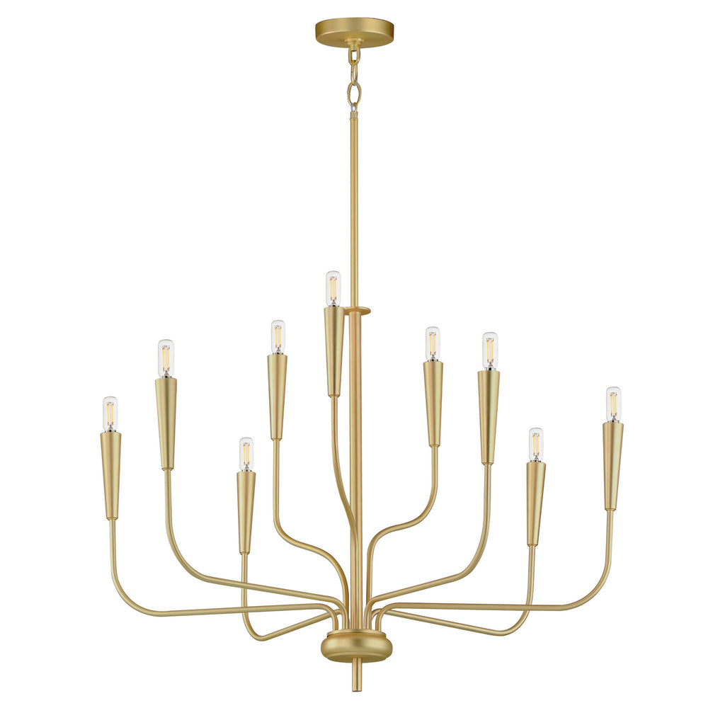 Maxim - Nine Light Chandelier - Vela - Satin Brass- Union Lighting Luminaires Decor