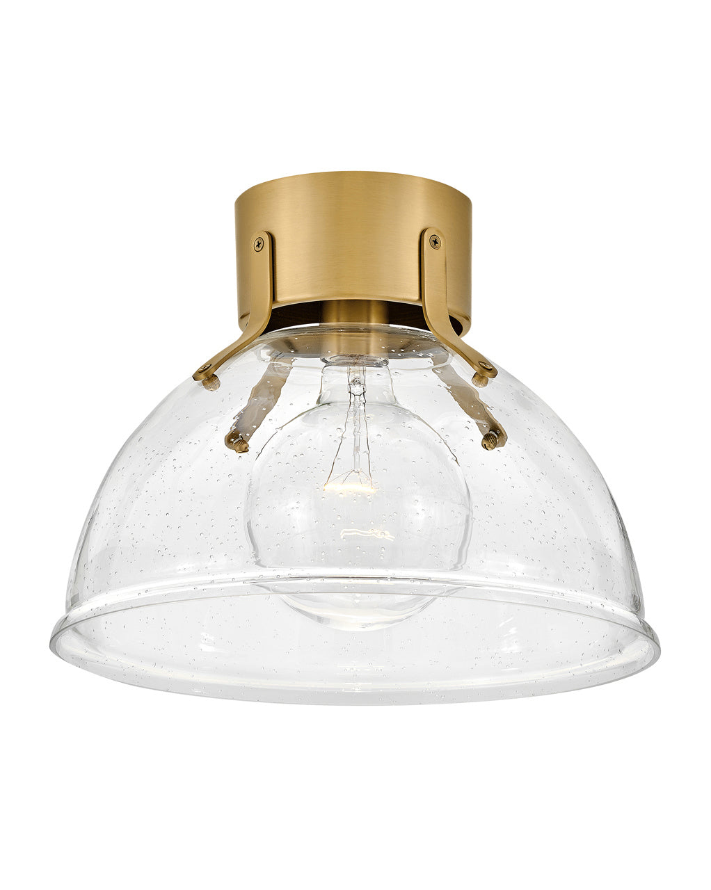 Hinkley Canada - LED Flush Mount - Argo - Heritage Brass with Clear Seedy glass- Union Lighting Luminaires Decor