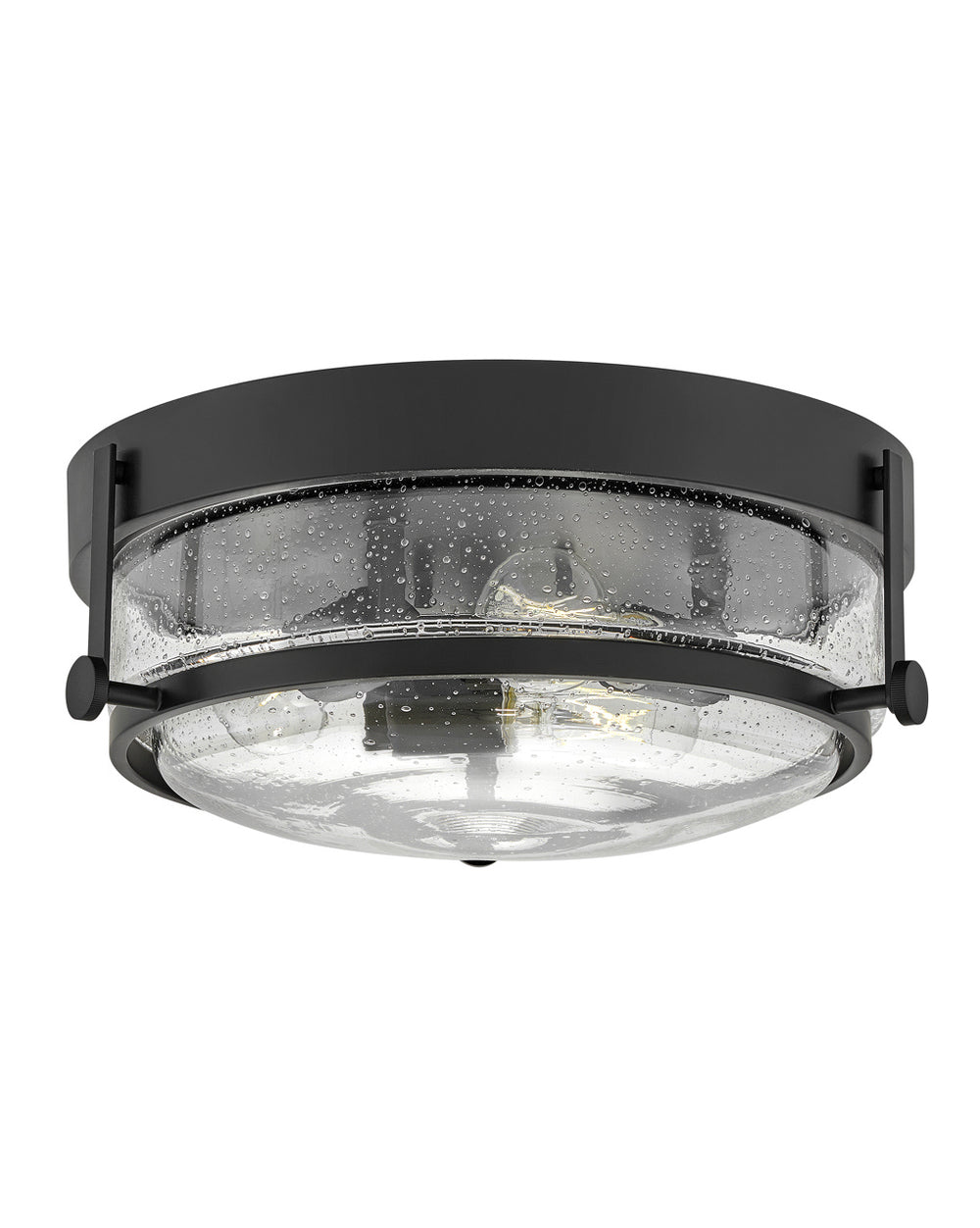 Hinkley Canada - LED Flush Mount - Harper - Black with Clear Seedy glass- Union Lighting Luminaires Decor