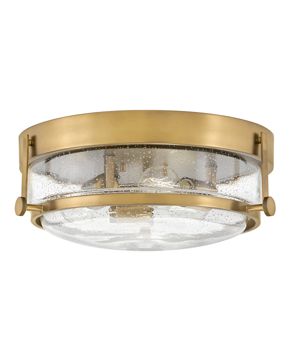 Hinkley Canada - LED Flush Mount - Harper - Heritage Brass with Clear Seedy glass- Union Lighting Luminaires Decor