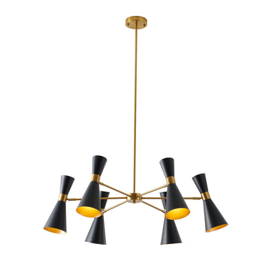 Bethel International Canada - Six Light Chandelier - Black & Gold- Union Lighting Luminaires Decor