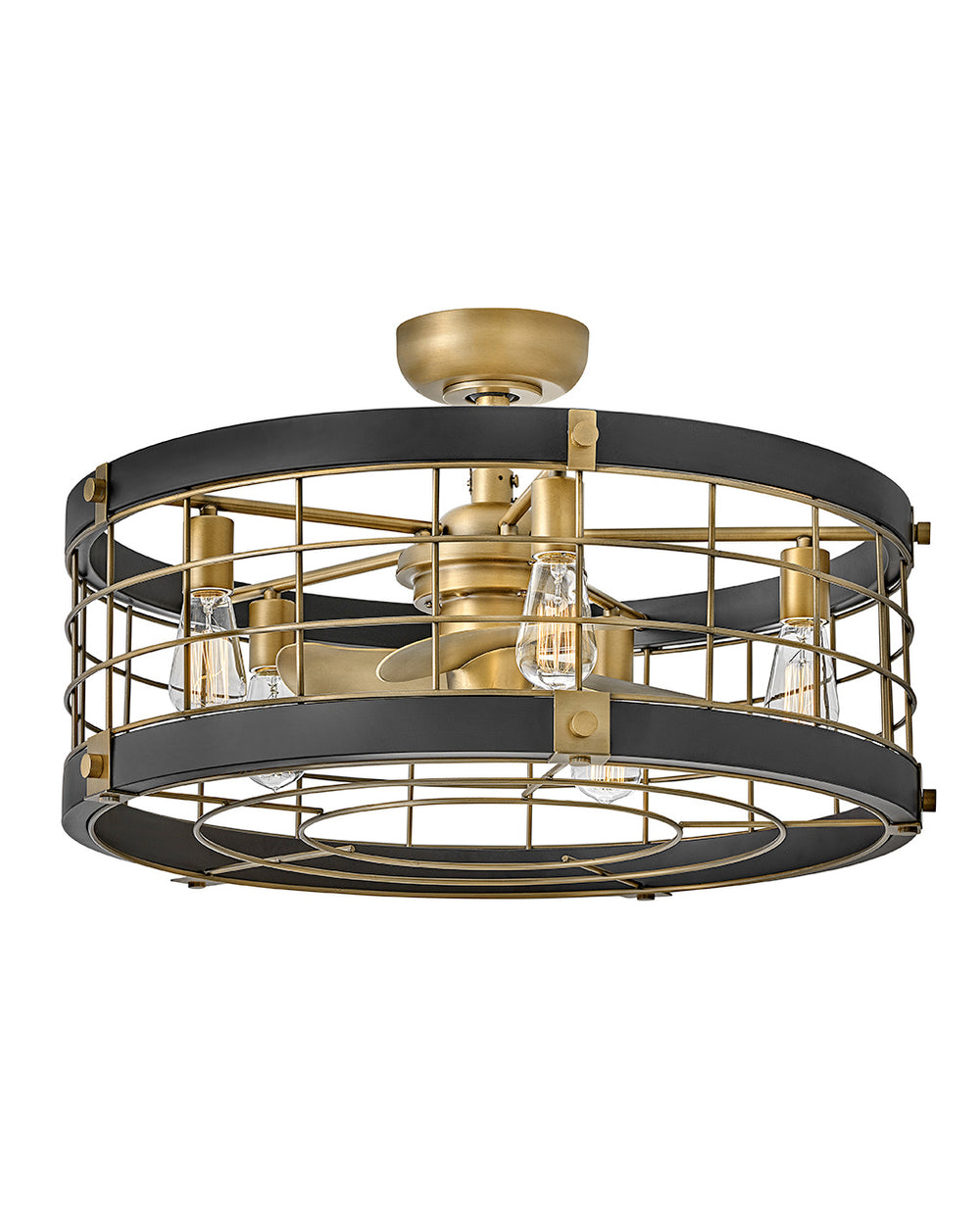 "Hinkley Canada - 27" LED Fandelier - Bryce - Heritage Brass- Union Lighting Luminaires Decor"